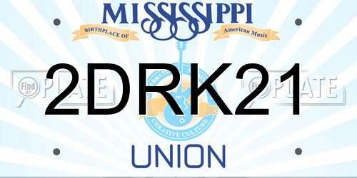 2DRK21 Mississippi License Plate