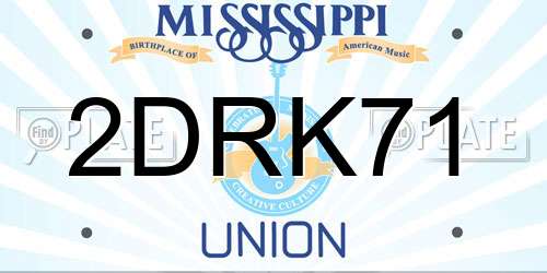 2DRK71 Mississippi License Plate