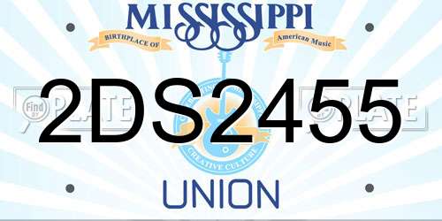 2DS2455 Mississippi License Plate