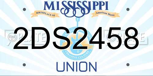 2DS2458 Mississippi License Plate