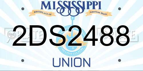 2DS2488 Mississippi License Plate
