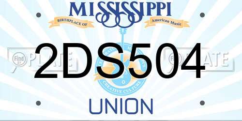 2DS504 Mississippi License Plate