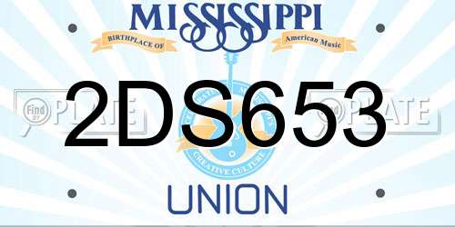 2DS653 Mississippi License Plate