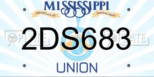 2DS683 Mississippi License Plate