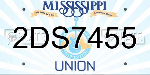 2DS7455 Mississippi License Plate