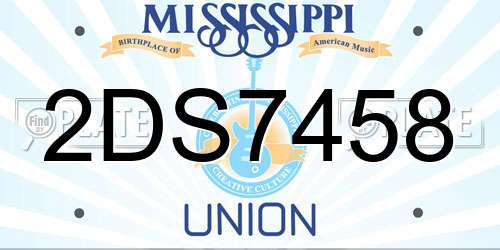 2DS7458 Mississippi License Plate