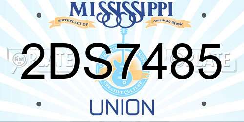 2DS7485 Mississippi License Plate