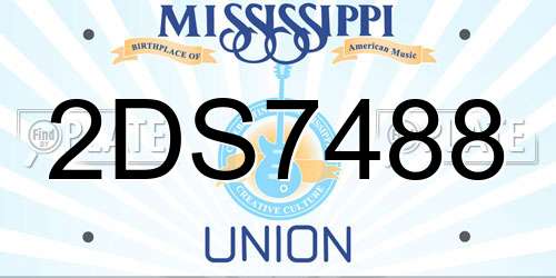 2DS7488 Mississippi License Plate