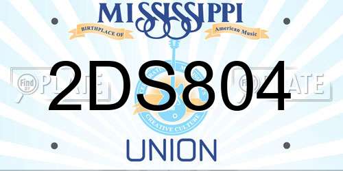 2DS804 Mississippi License Plate