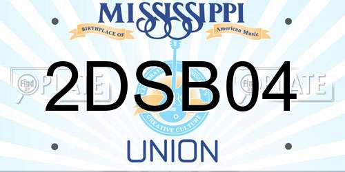 2DSB04 Mississippi License Plate