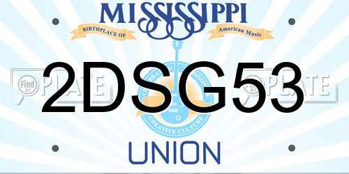 2DSG53 Mississippi License Plate