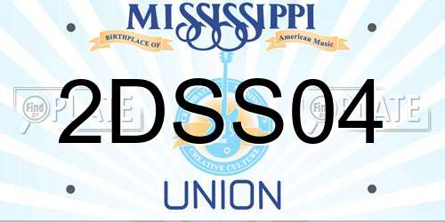 2DSS04 Mississippi License Plate
