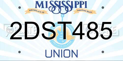2DST485 Mississippi License Plate