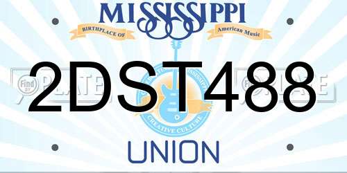 2DST488 Mississippi License Plate