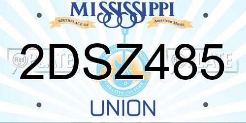 2DSZ485 Mississippi License Plate