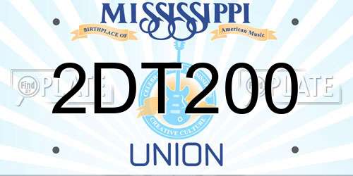 2DT200 Mississippi License Plate