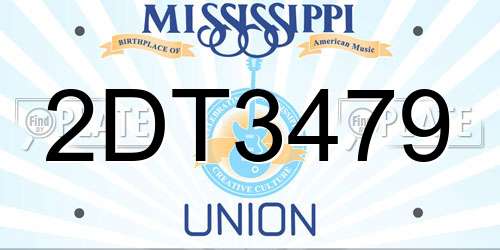 2DT3479 Mississippi License Plate