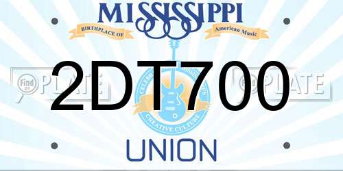 2DT700 Mississippi License Plate