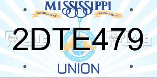 2DTE479 Mississippi License Plate