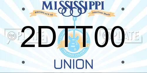 2DTT00 Mississippi License Plate