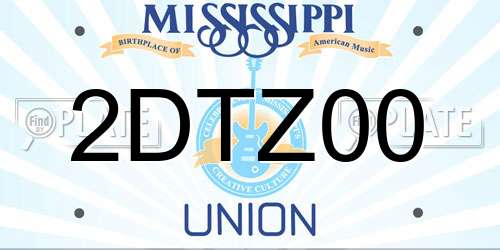 2DTZ00 Mississippi License Plate