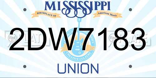 2DW7183 Mississippi License Plate
