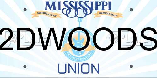 2DWOODS Mississippi License Plate