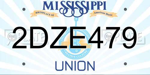 2DZE479 Mississippi License Plate