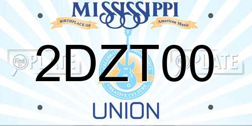 2DZT00 Mississippi License Plate