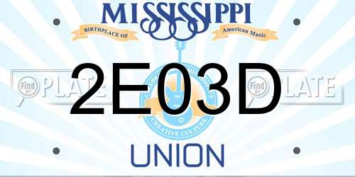 2E03D Mississippi License Plate