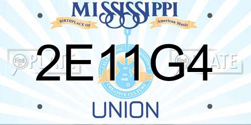 2E11G4 Mississippi License Plate
