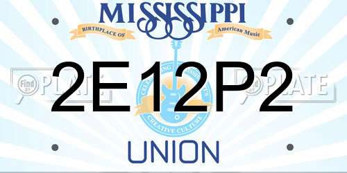 2E12P2 Mississippi License Plate