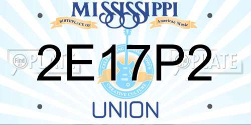 2E17P2 Mississippi License Plate