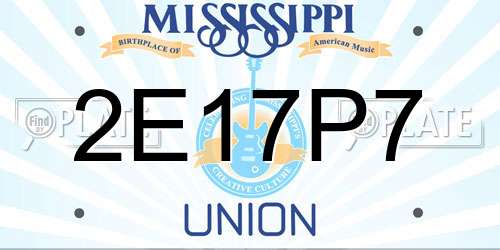 2E17P7 Mississippi License Plate