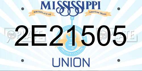 2E21505 Mississippi License Plate