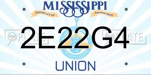 2E22G4 Mississippi License Plate