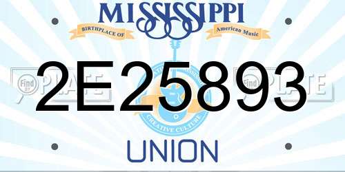 2E25893 Mississippi License Plate