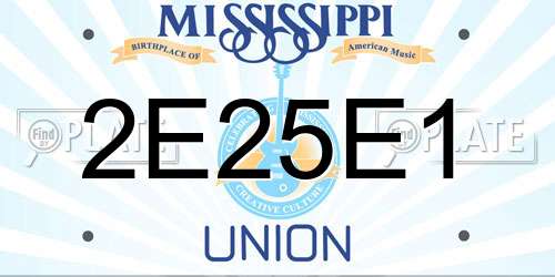 2E25E1 Mississippi License Plate