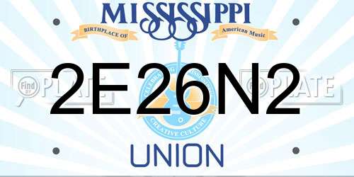 2E26N2 Mississippi License Plate
