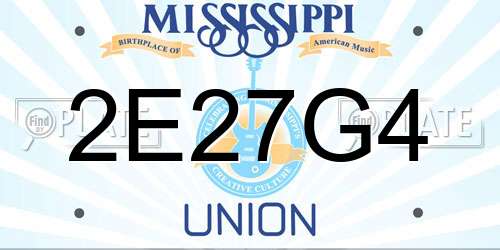2E27G4 Mississippi License Plate