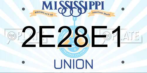 2E28E1 Mississippi License Plate