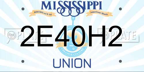 2E40H2 Mississippi License Plate