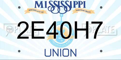 2E40H7 Mississippi License Plate