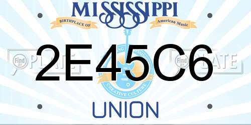 2E45C6 Mississippi License Plate