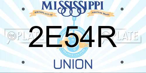 2E54R Mississippi License Plate