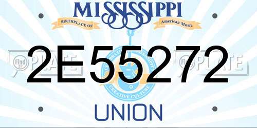 2E55272 Mississippi License Plate