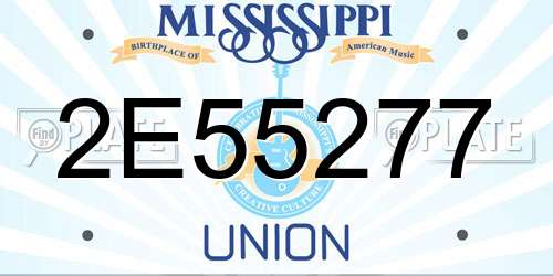 2E55277 Mississippi License Plate