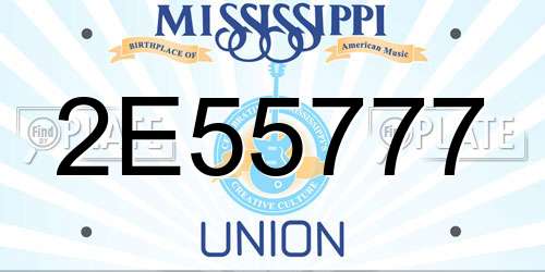 2E55777 Mississippi License Plate