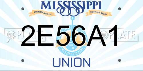2E56A1 Mississippi License Plate