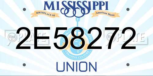 2E58272 Mississippi License Plate